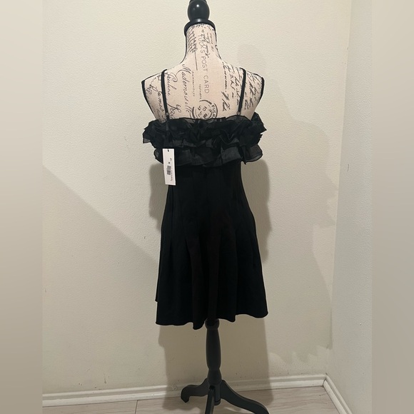 Bonheur D’Amour Ruffle Mini Dress Black Size L - Picture 7 of 10
